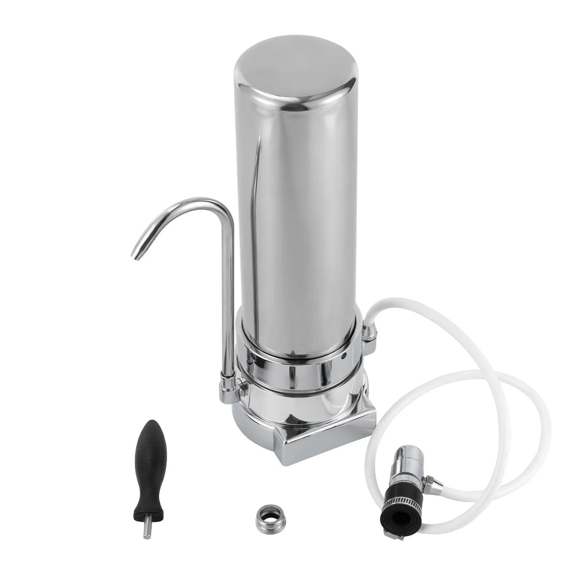 Countertop Filter Tap aqua Filtration Filter Sink Drinking System Stainless Silver