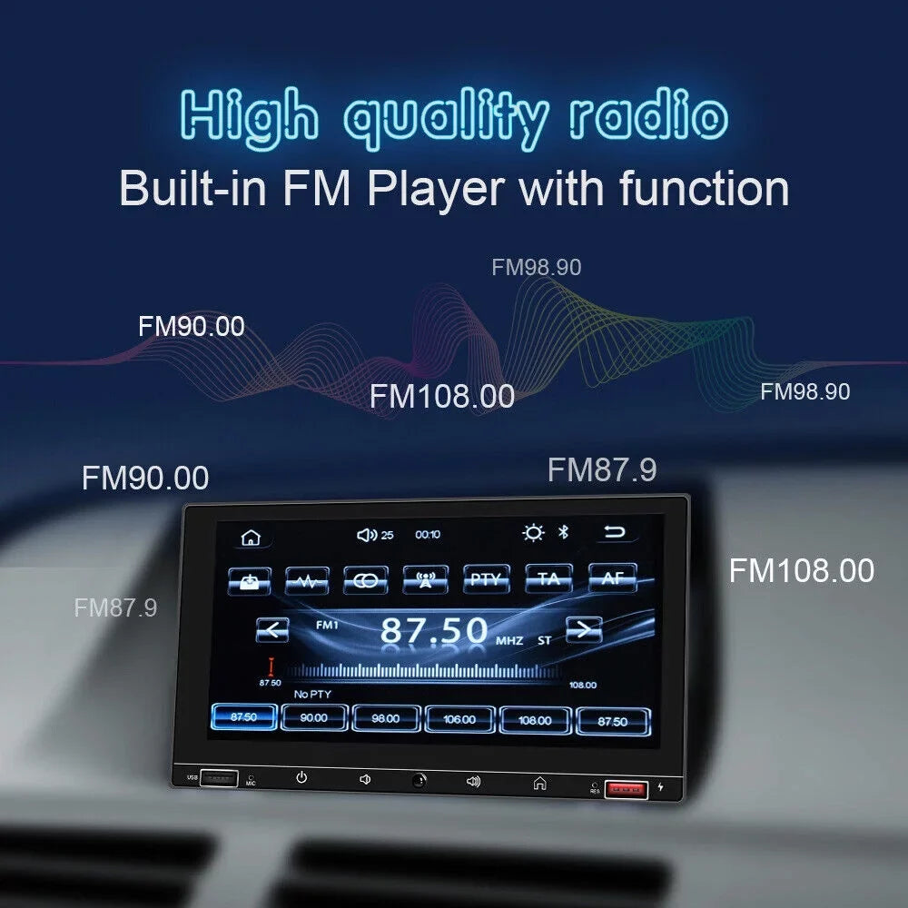 KingFurt 7" Double Din Car Stereo with  Carplay & Android Auto Play MP5 Camera HD Screen, FM Radio, Mirror Link