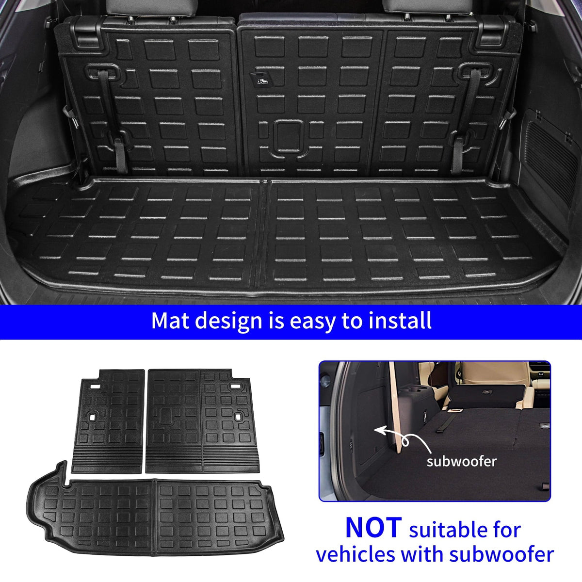 Fit 2020-2024  Highlander Floor Mats Trunk Mat Cargo Liner 2023 7 Seats Highlander Accessories