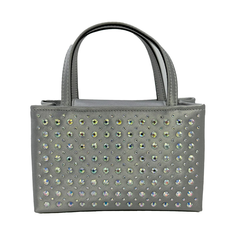 Kate Spade Sam Icon Crystal Embellished Fabric Mini Tote - Platinum Grey