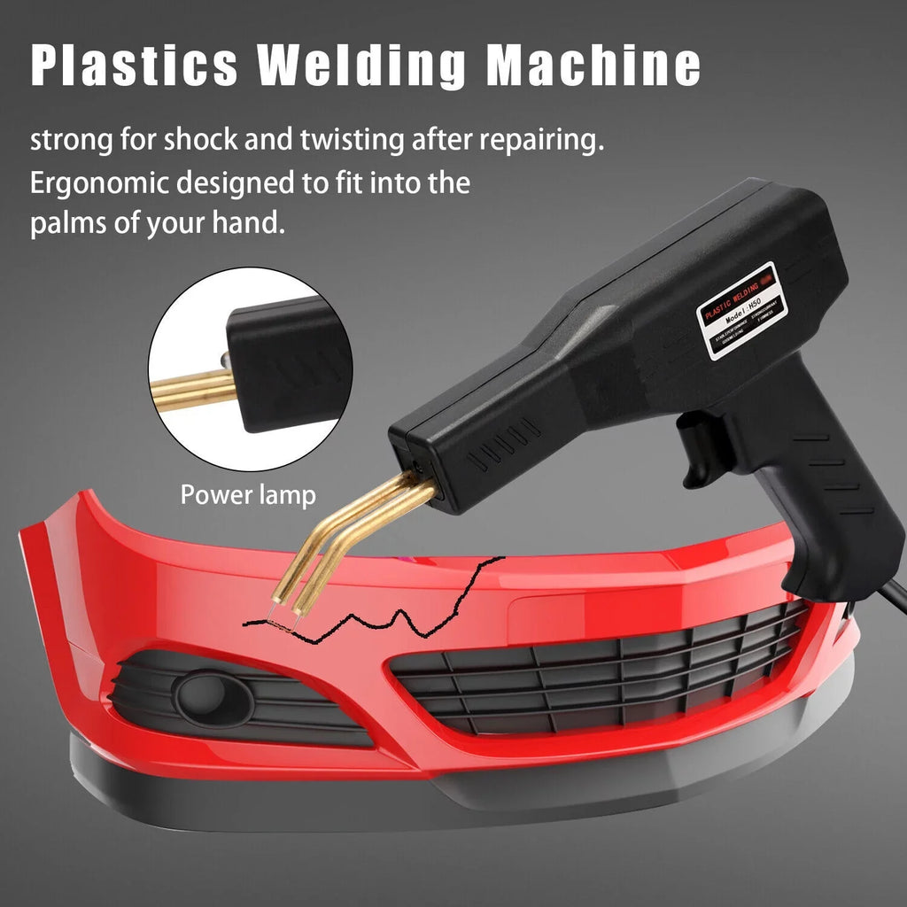 Car Bumper Repair Plastic Welder Kit Hot Stapler Welding Gun Machine 600 Staples