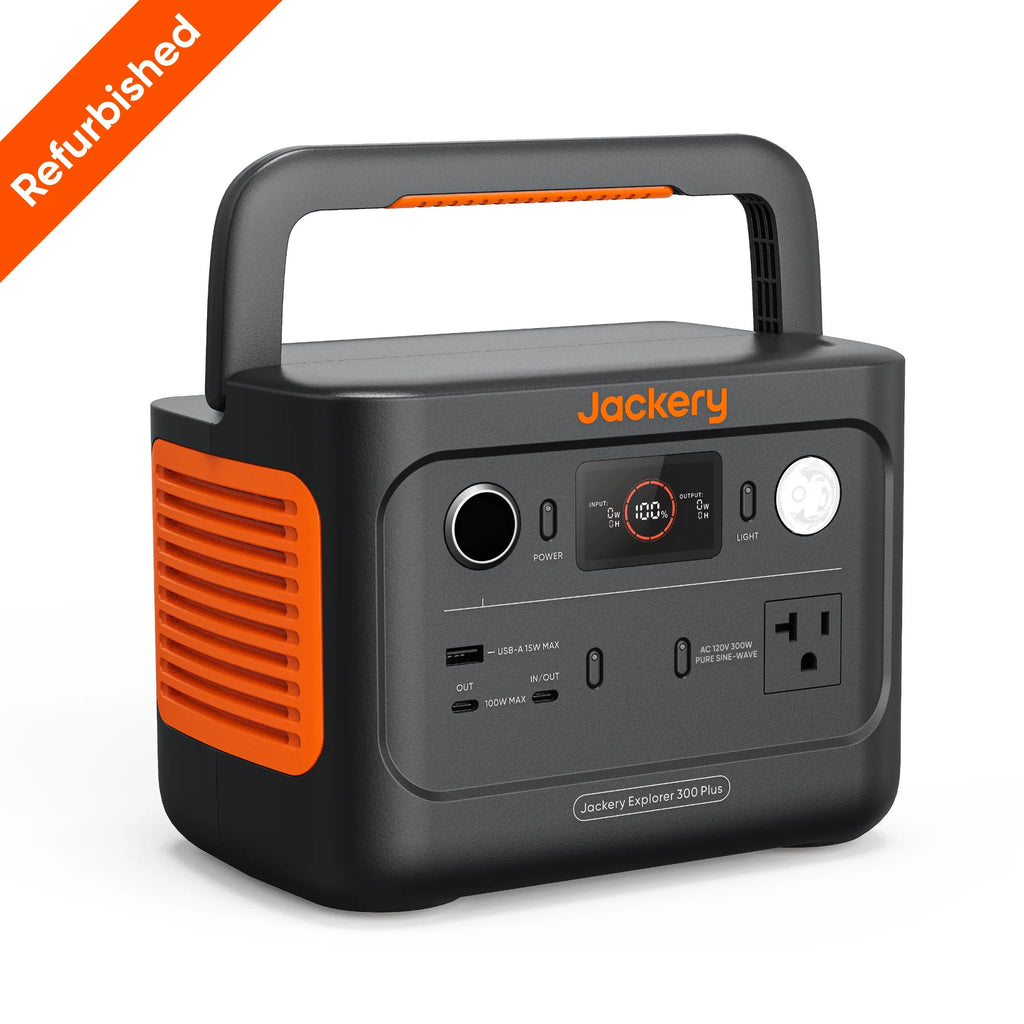 Restored Jackery Explorer 300 Plus Portable Power Station, 288Wh Backup LiFePO4 Battery, Solar Generator (Solar Panel Not Included) for RV, Outdoors, Camping, Traveling, and Emergencies (Refurbished)