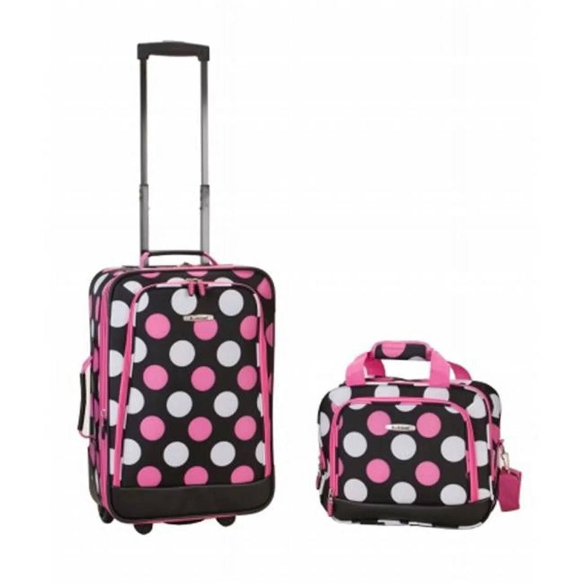 Rockland  2 Pc Multi Pink Dot Luggage Set