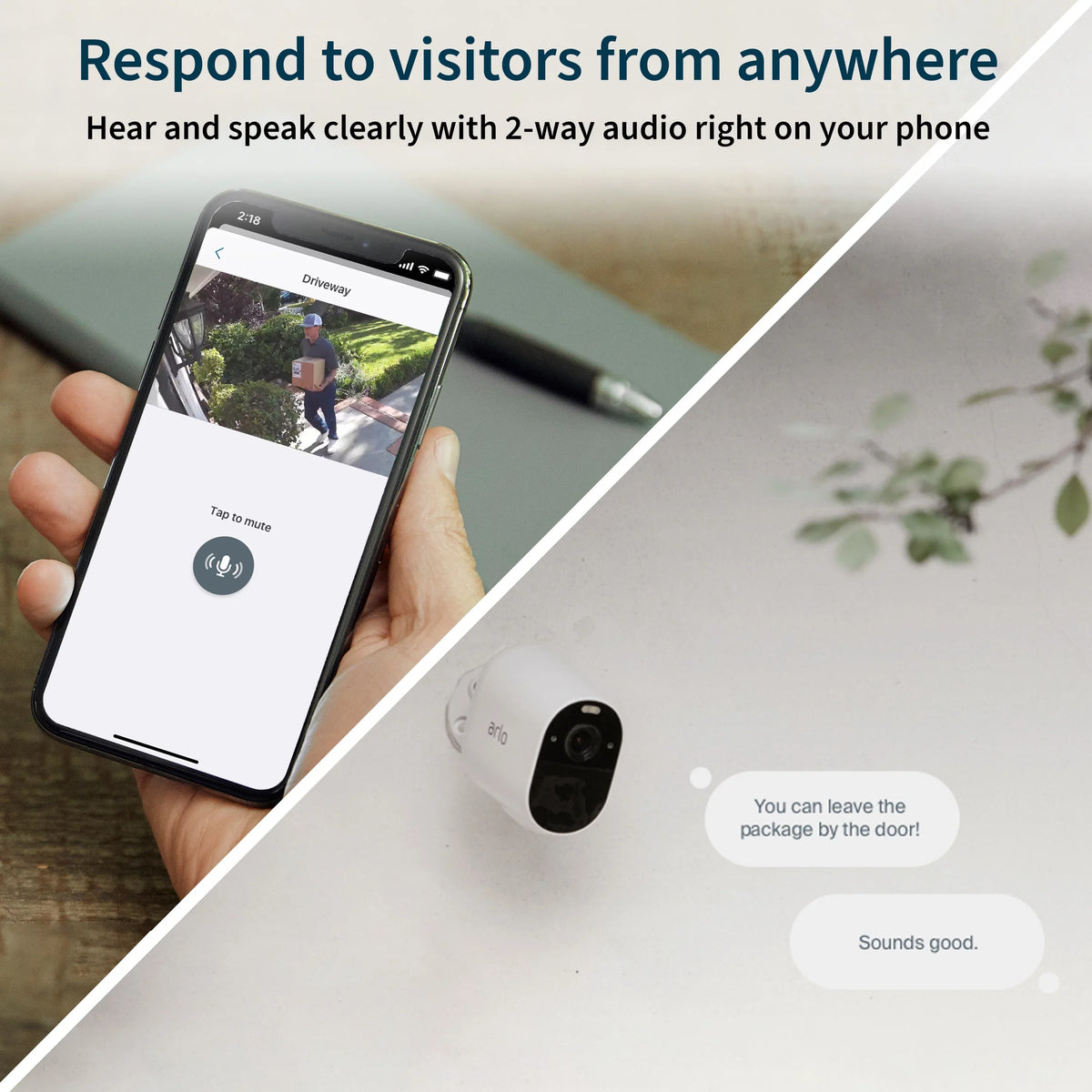 Arlo Essential Spotlight Camera - 3 Pack - Wireless Security, 1080p Video, Color Night Vision, 2 Way Audio, White - VMC2330