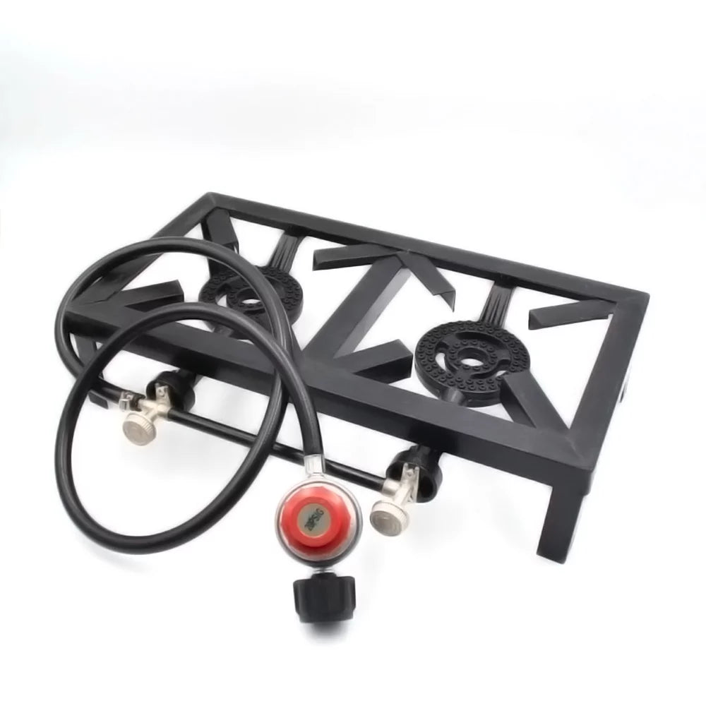 Htovila Propane Gas Double Cast Iron Stove for Patio Camping BBQ Cooking (Standard),  Furnace for  Excursions