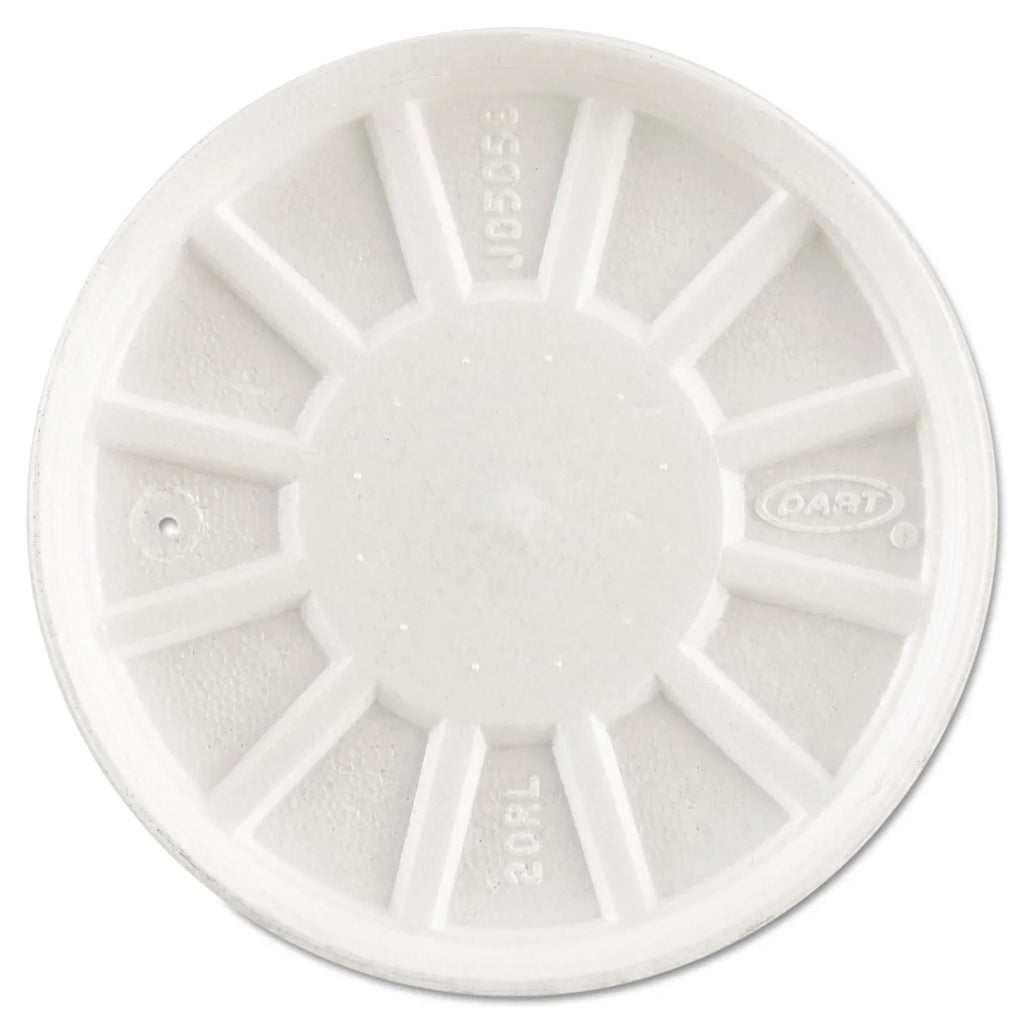 Dart DCC20RL Vented Foam Lids Fits 6 to 32 oz Cups, White - Case of 5