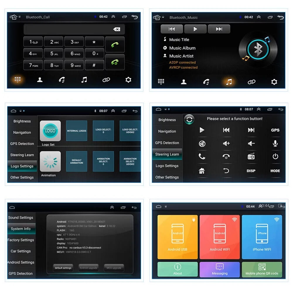 Paddsun  10 Inch On-Board Android 9.1 GPS Wifi Dual Din Touch Screen Player Navigation