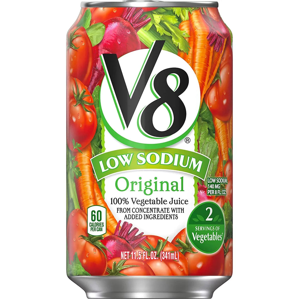 Can (Pack Of 24). V8 Original Low Sodium 100% Vegetable Juice, 11.5 Oz