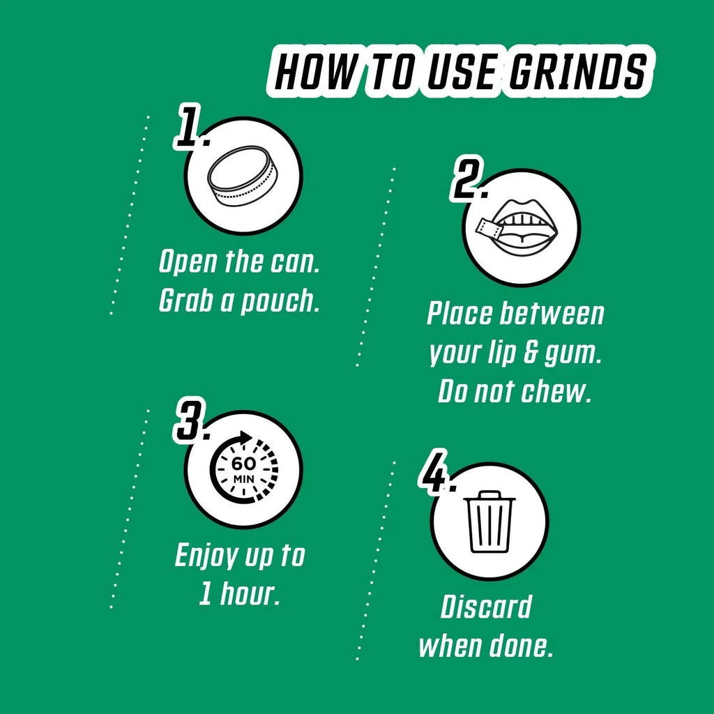 1/4 Cup of Coffee (Irish Cream). Grinds Coffee Pouches | 3 Cans of Irish Cream | Tobacco Free, Nicotine Free Healthy Alternative | 18 Pouches Per Can | 1 Pouch eq