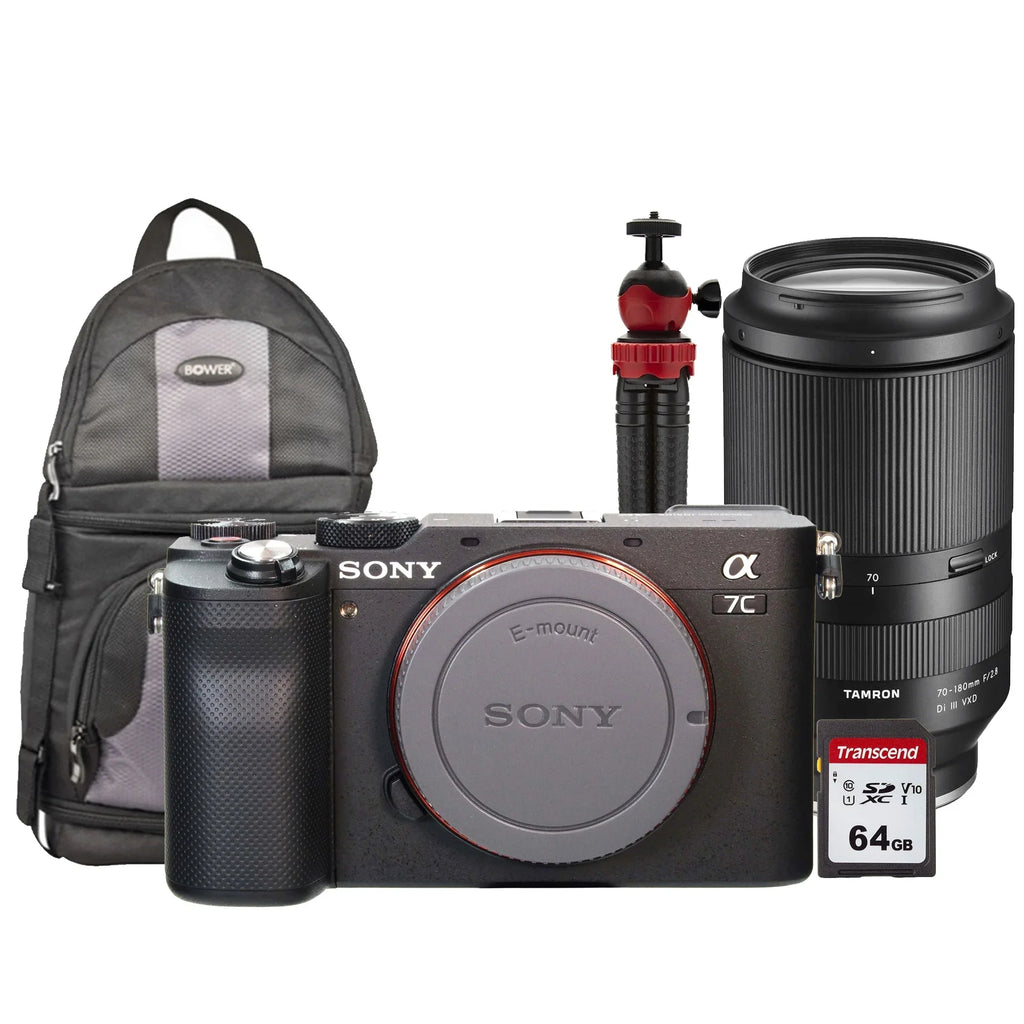 Alpha a7C Full-Frame Mirrorless Camera Black with Tamron 70-180mm Di III VXD Lens Accessory Kit