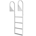 VEVOR Dock Ladder, Flip-Up 4-Step Aluminum Alloy Pontoon vessel Ladder for Ship, Lake, Pool