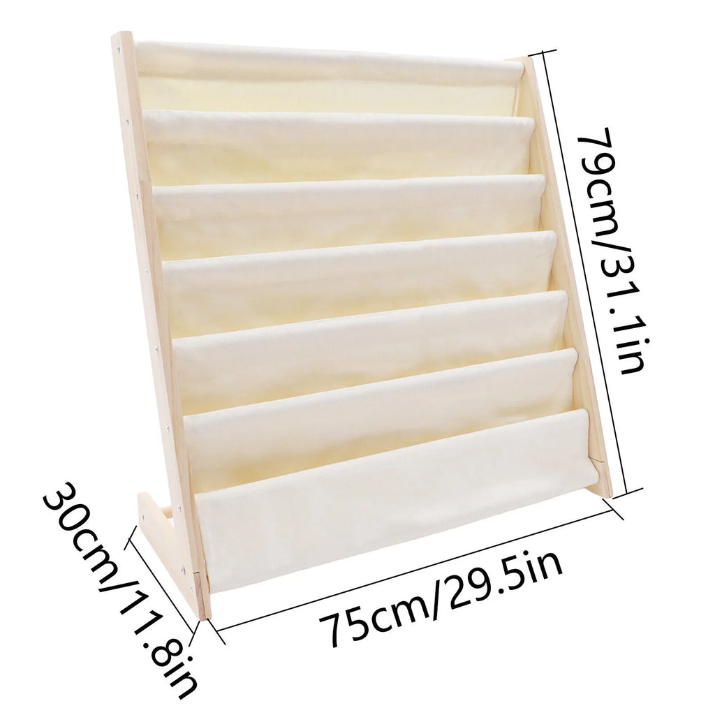 Wooden Bookcase Children Kids Book Shelf Storage Rack Tidy Organizer 6 Tiers