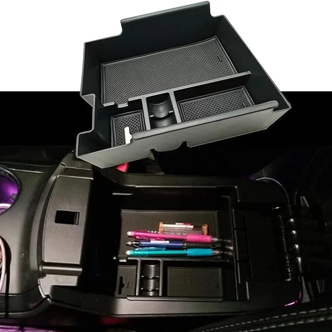 EVTIME Center Console Organizer Interior Storage Box fit for  Explorer 2019 2018 2017 2016 2015 2014 2013 2012 Accessories Armrest Secondary Storage Tray