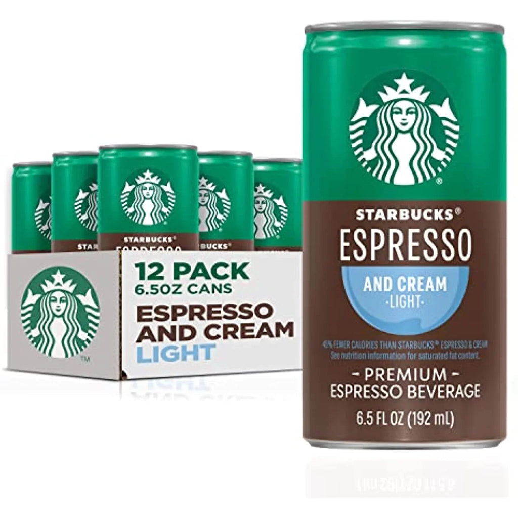 Starbucks Ready To Drink Coffee, Espresso & Cream Light, 6.5Oz Cans (12 Pack) (Packaging May Vary)
