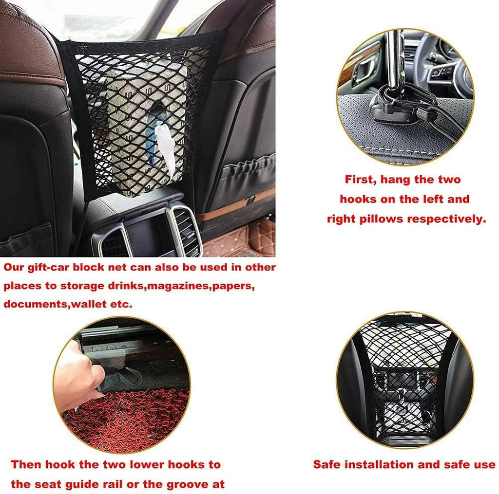 Dog Car Barriers—Heavy Duty Adjustable Wire Pet Cars Barrier with Front Seat Mesh in Black—Safety Travel Dividers Fence for Vehicles, SUV, Cars