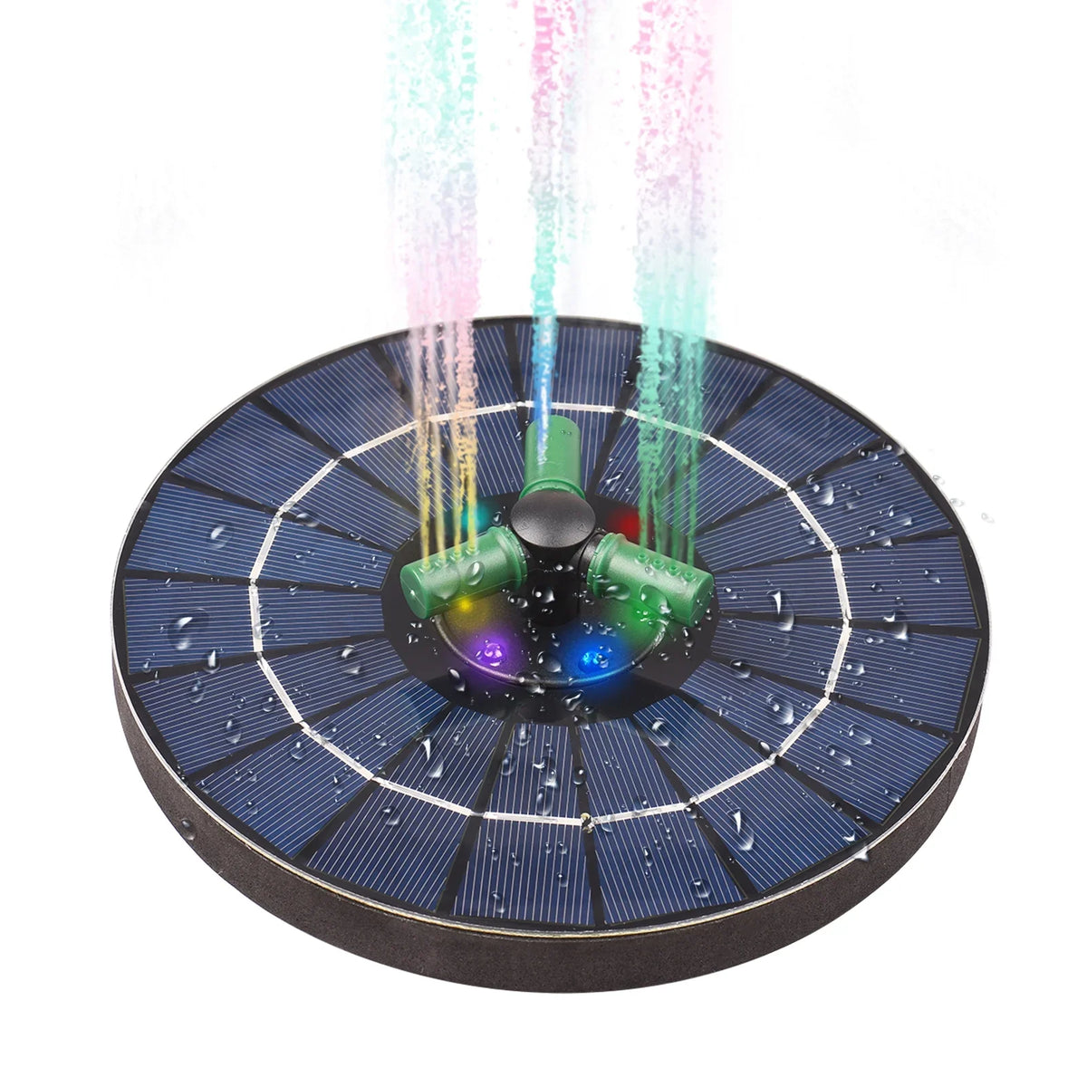 Yabuy 4W Rotatable Nozzle Solar aqua Pump with Battery, Colorful LED Light Fountain for Small Pond