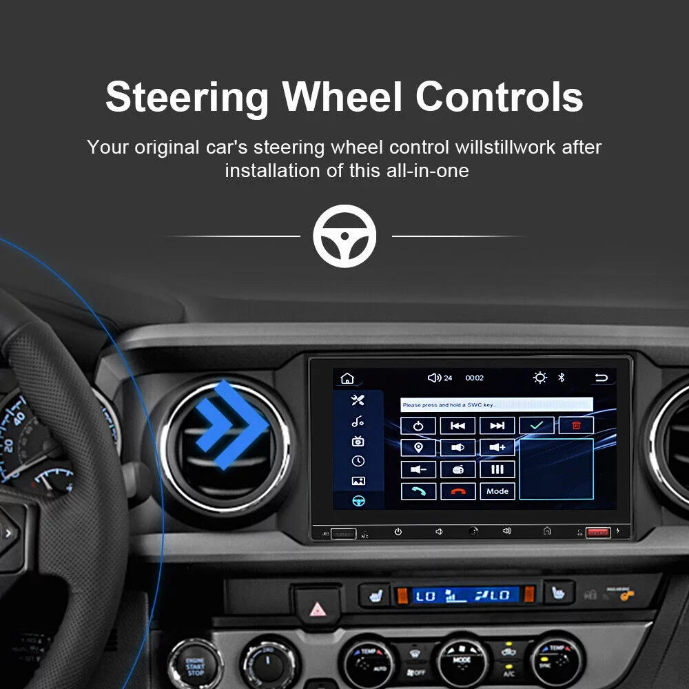 KingFurt 7" Double Din Car Stereo with  Carplay & Android Auto Play MP5 Camera HD Screen, FM Radio, Mirror Link