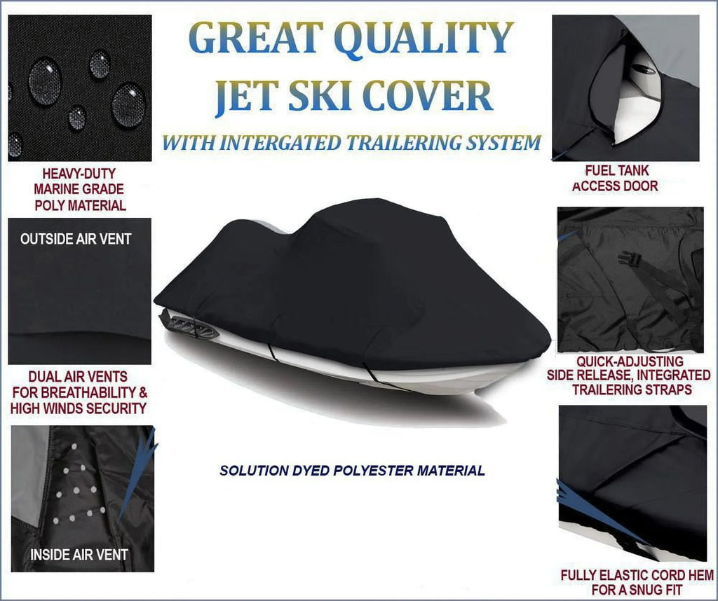 ACE 2014 2015 2017 2018 2019 2020 2021 2022 Jet Ski PWC wrap 3 Seater. BLACK TOP OF THE LINE JET SKI protector appropriate for Sea Doo Sea-Doo Spark 3up 900 H.O
