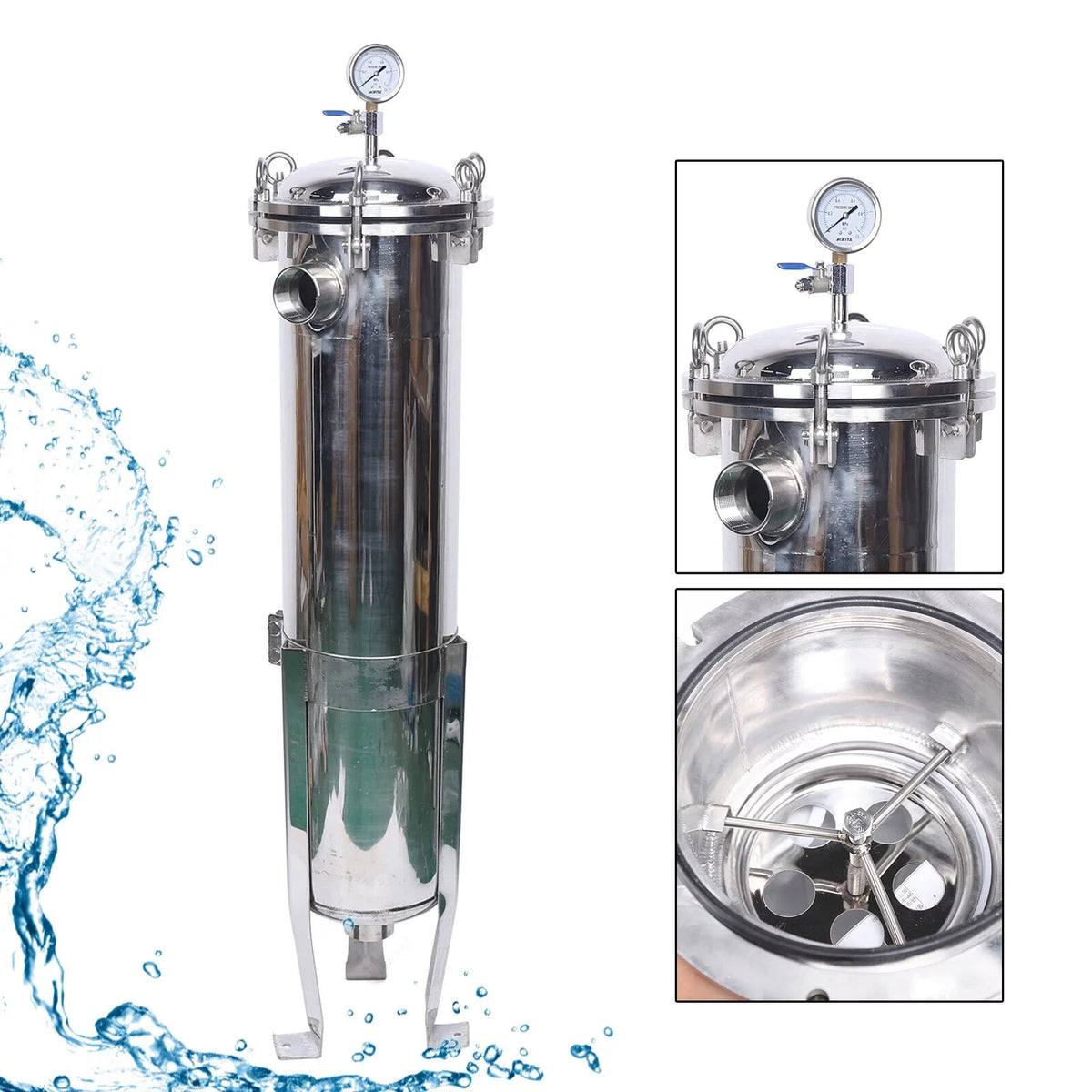 2" 150PSI Bag Filter Housing Pressure Fluid Filter Industrial Stainless Steel Filter