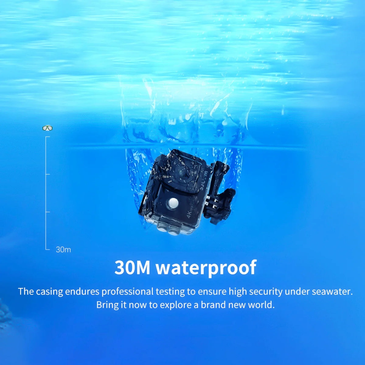 SJCAM Sports camera, Camera Case Sj4000air Camera 4k Camera Ips ScreenSj4000air 4k 30m Screen 16mp 2-inch Ips Waterproof Support Case Adapters 16mp 170wide Waterproof Case Adventures