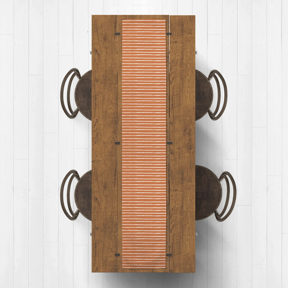 Creative Products Sketch Stripes Orange 16x90 Poly Twill Table Runner