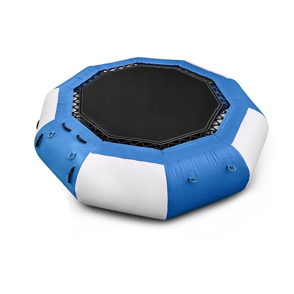 DENEST 17-ft Inflatable liquid Trampoline Swimming Pool Lake Bounce Floating Island moisture Sport Blue Max Capacity 400kg/ 880lbs