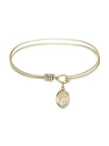 Ursula in Gold-Filled. 6 1/4 inch Oval Eye Hook Bangle Bracelet w/ St