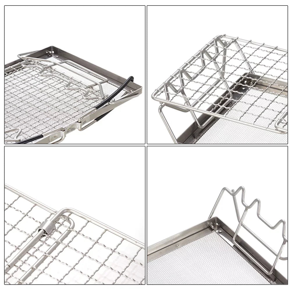 Stainless Steel Folding Camp Stove Toaster Rack - Ideal Bread Toaster for Camping, Backpacking, and Picnics