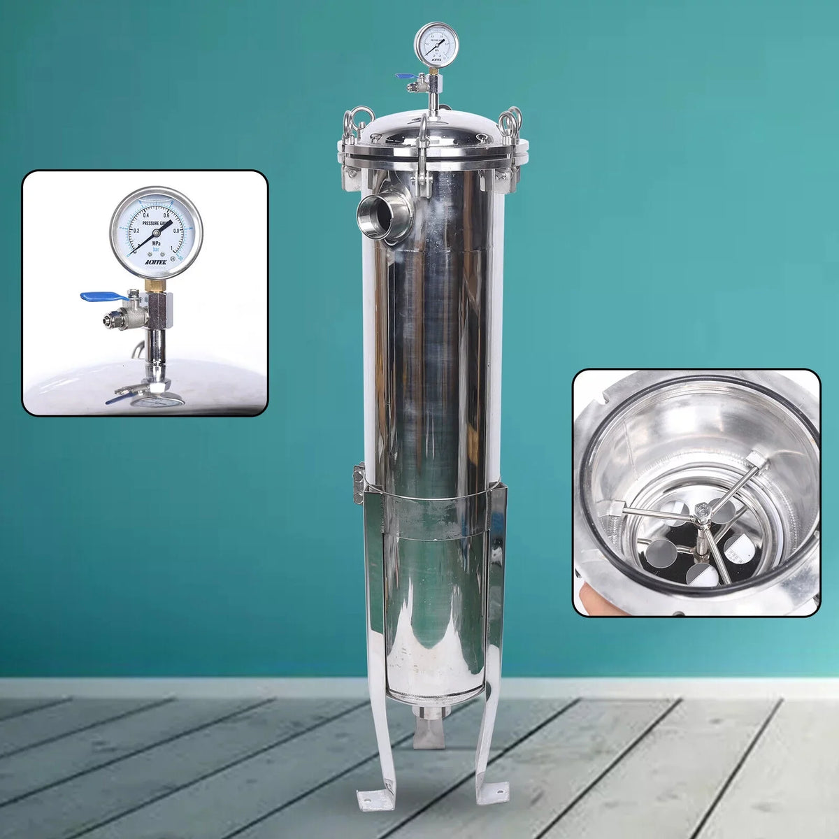 2" 150PSI Bag Filter Housing Pressure Fluid Filter Industrial Stainless Steel Filter