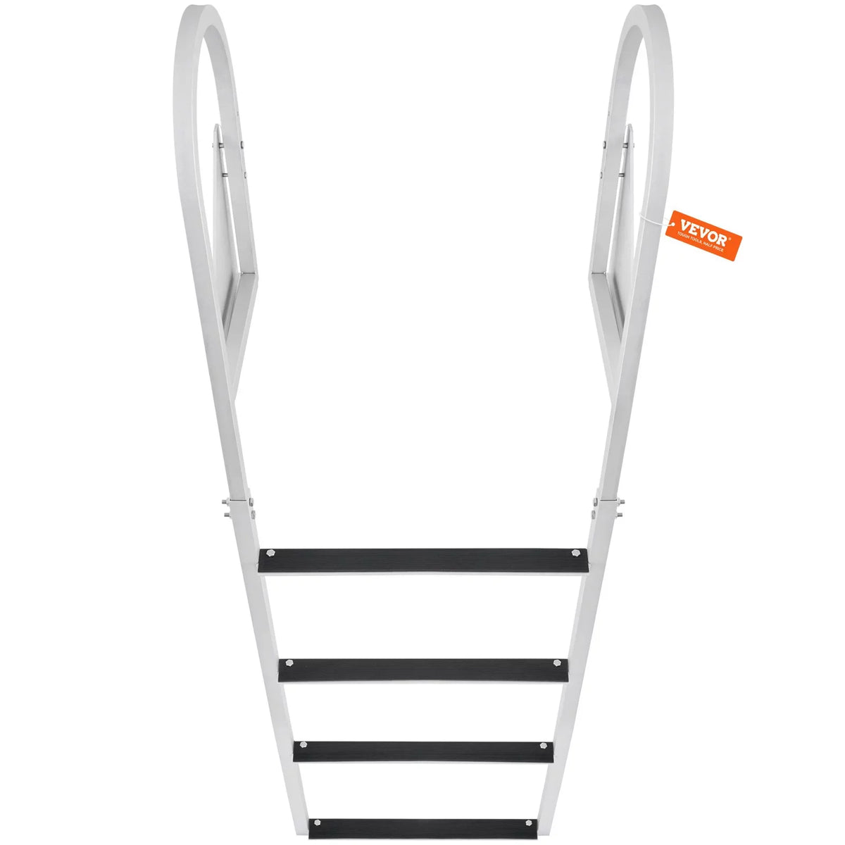 VEVOR Dock Ladder, Flip-Up 4-Step Aluminum Alloy Pontoon vessel Ladder for Ship, Lake, Pool