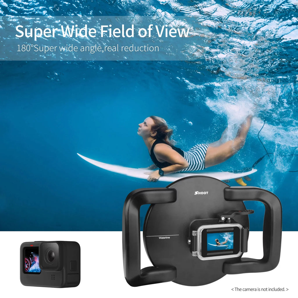 Waterproof Dome Port Case for  9 Black and  10 SHOOT XTGP559, Dual Handle, 45m Waterproof, 180° Wide Angle