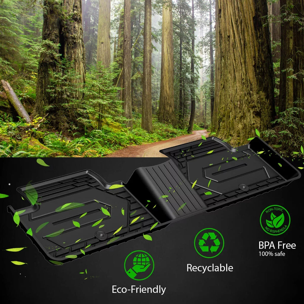 Lasfit Floor Liners for 2013- 2015 Jeep Grand Cherokee （Fit Bench Seating ONLY）,for 2013-2021 Dodge Durango (Fit Bench Seating on 2nd Row only),All atmospheric conditions Fit TPE Floor Mats Set