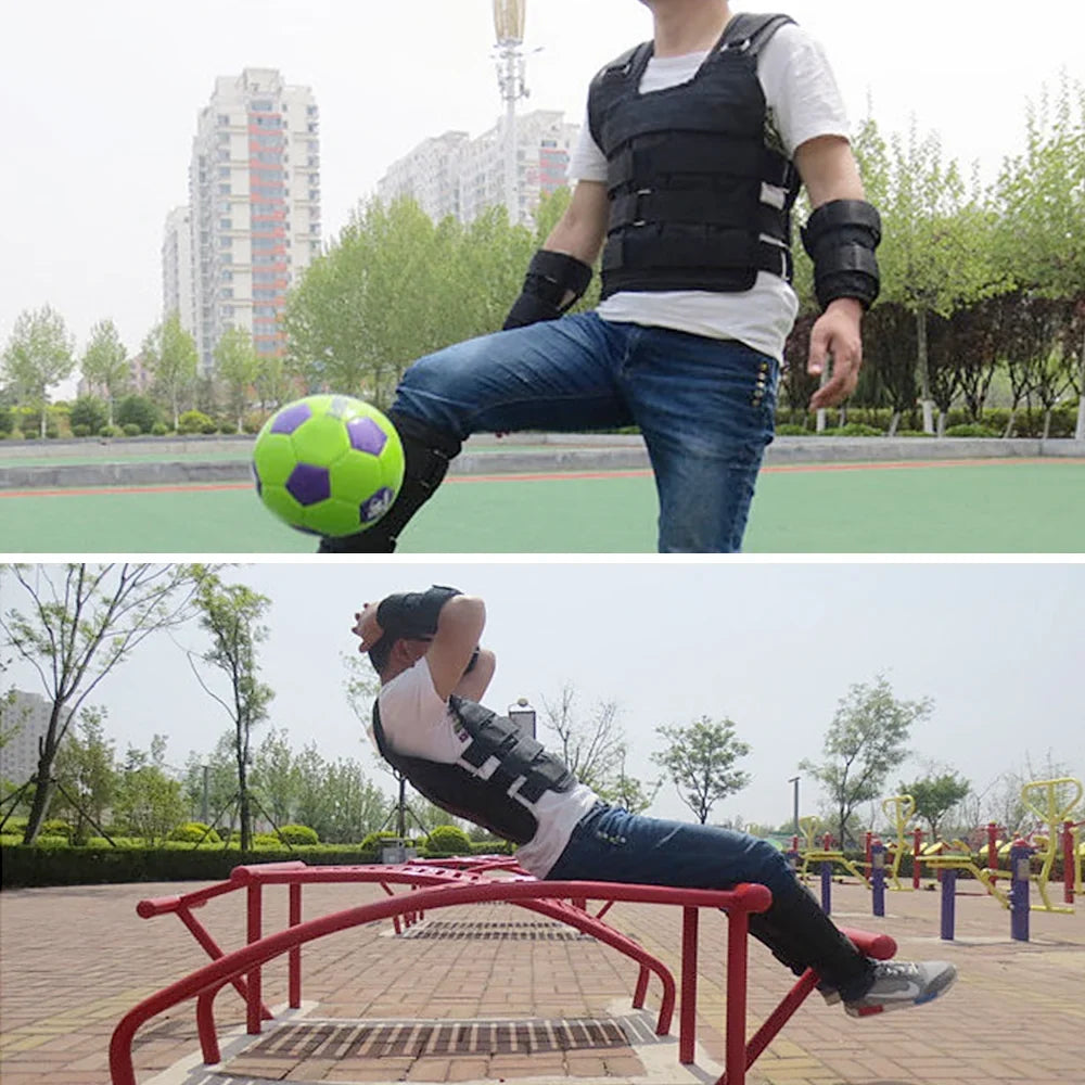 Load (Empty). Adjustable Weighted Vest Weight Jacket Oxford Exercise Weight Loading Cloth Strength Training 50kg Max