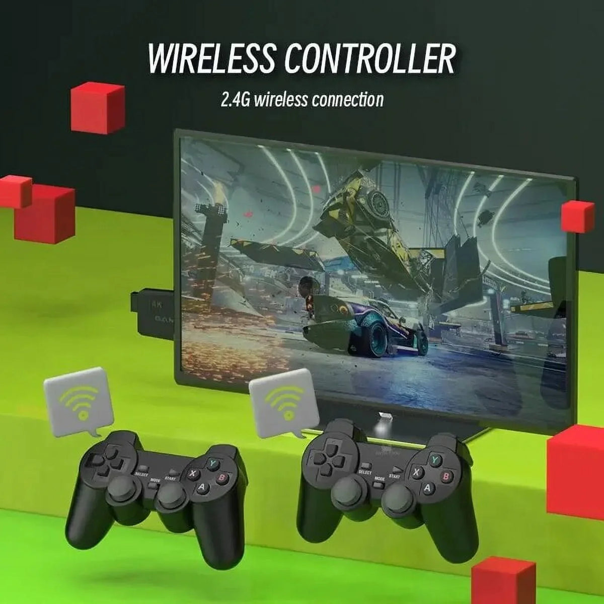 4K HD M8 TV Game Stick Video Game Console With 20000 Classic Games For PS1/FC/GBA/MAME/MD 12 Emulators 2.4G Wireless Controller