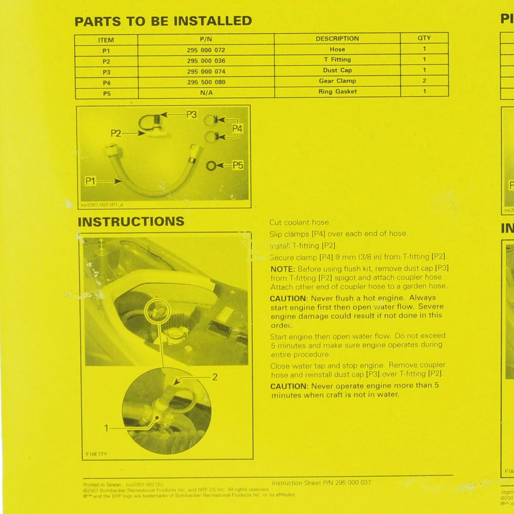 Sea-Doo New OEM Engine Flush Kit, 295500068