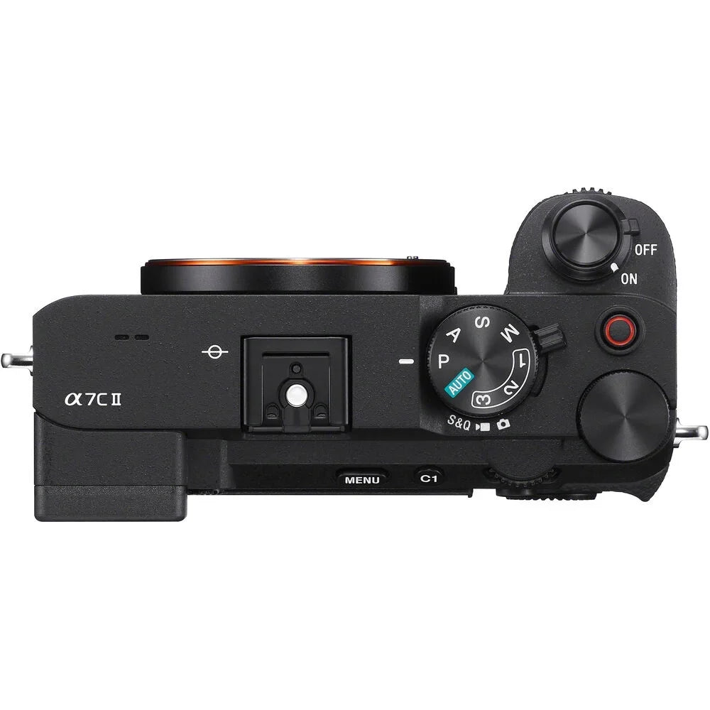a7C II Full Frame Mirrorless Camera Body + 50mm F1.8 Lens ILCE-7CM2/B Black + SEL50F18F Bundle with Deco Gear Photography Backpack + Extra Battery + Microphone + LED + Monopod & Accessories Kit