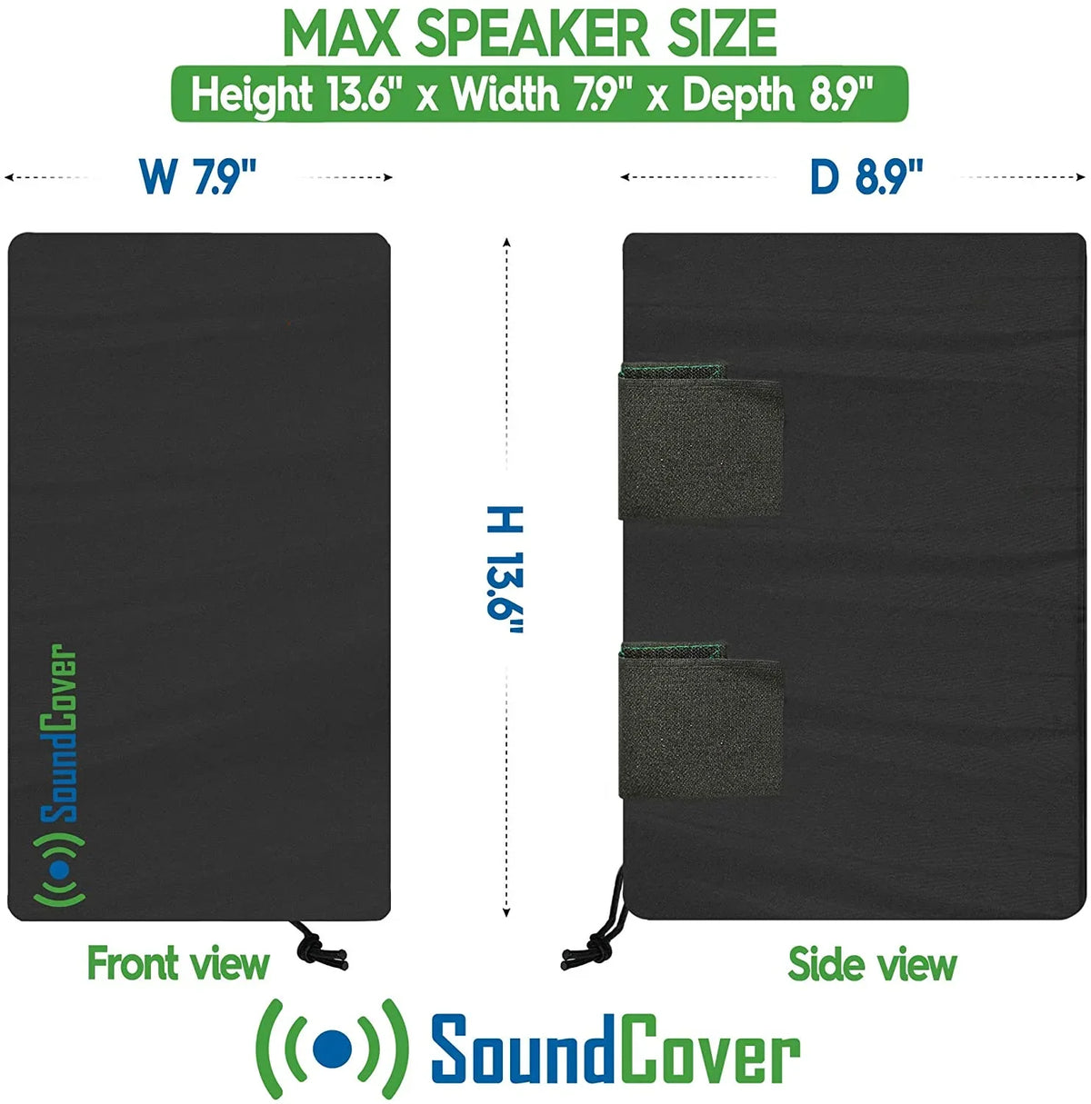 Outdoor Speaker Covers: Black, Medium Size (H 13.6" x W 7.9" x D 8.9"), suitable with Yamaha AW294, Definitive Technology AW 5500, Polk Audio Atrium 6, Yamaha AW350, and  251