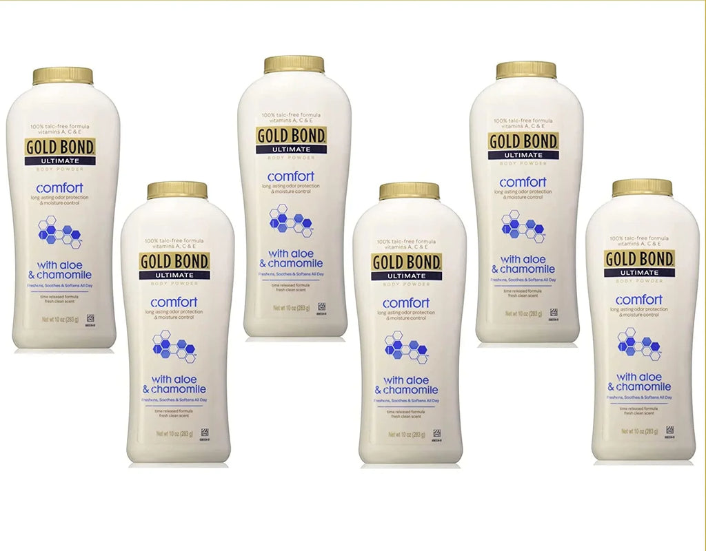 (Quantity of 6) Talc-Free. Gold Bond Ultimate Comfort Body Powder Aloe 10.0 oz