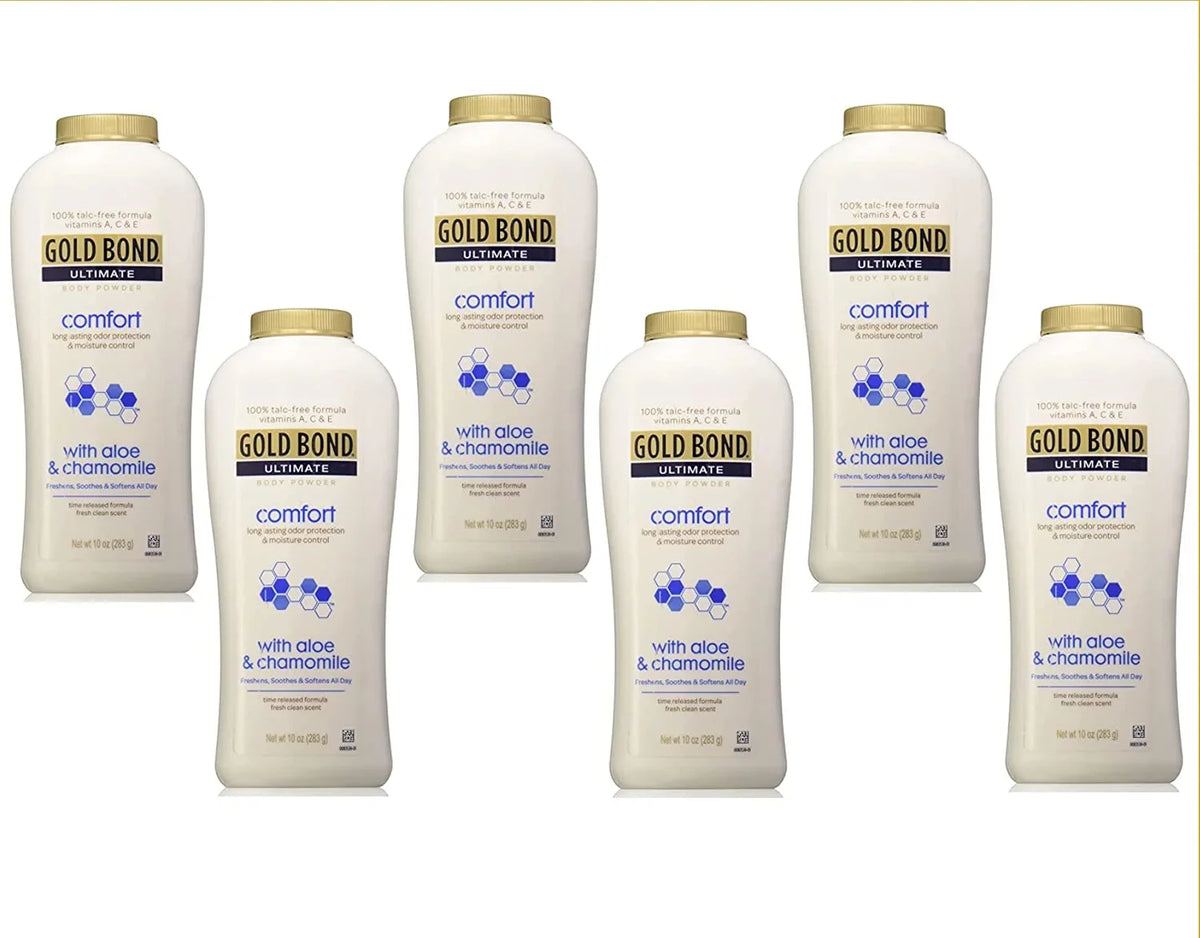 (Quantity of 6) Talc-Free. Gold Bond Ultimate Comfort Body Powder Aloe 10.0 oz
