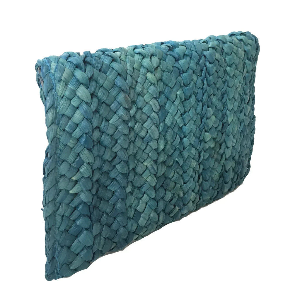 Fashion Culture Eliza Crochet Straw Envelope Clutch, Ocean Blue