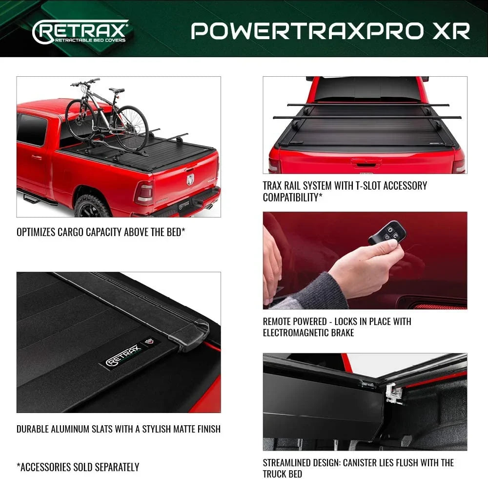 Retrax By Realtruck PowertraPRO XR Retractable Truck Bed Tonneau shield | T-90860 | matching With Select 2022-2023  Tundra w/o Deck Rail System 5' 7" Bed (66.7")