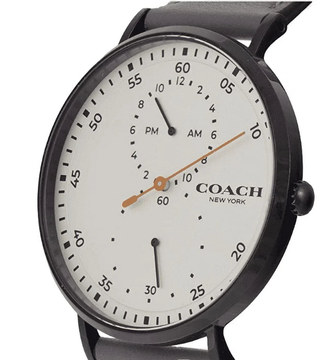 Coach 14602475 Charles Ivory Chronograph Dial Grey Leather Band Men's Watch