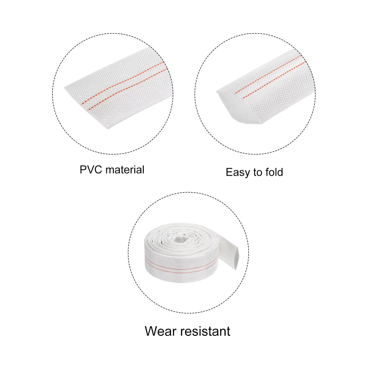 Lightweight Backwash Hose Lay Flat Reinforced Discharge PVC Hose 40mm ID 33ft for Swimming Pool