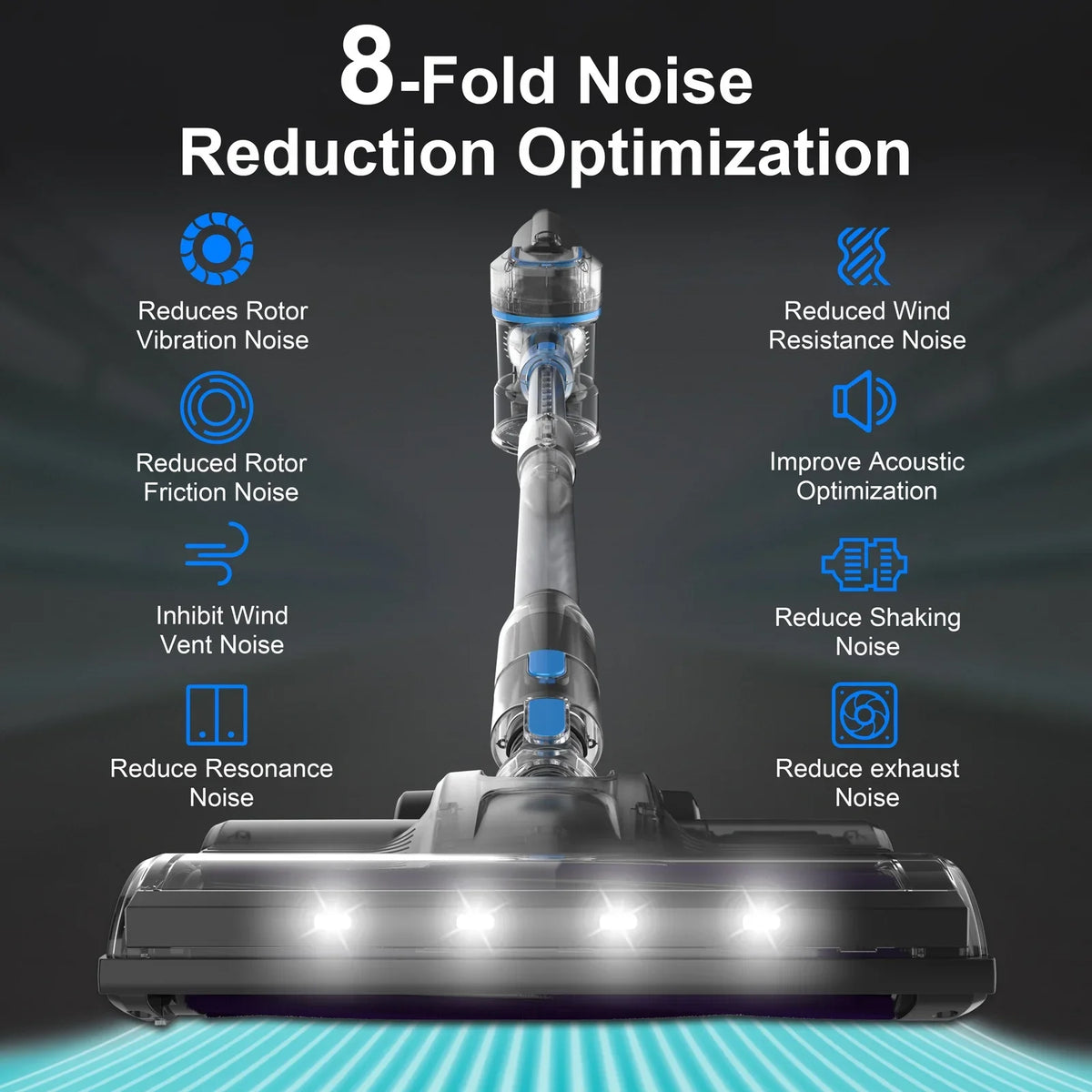 TASVAC Cordless Vacuum Cleaner 28kPa 6-in-1 Lightweight Stick Vacuum Cleaner Up to 50mins Runtime for Carpet Floor Pet Hair