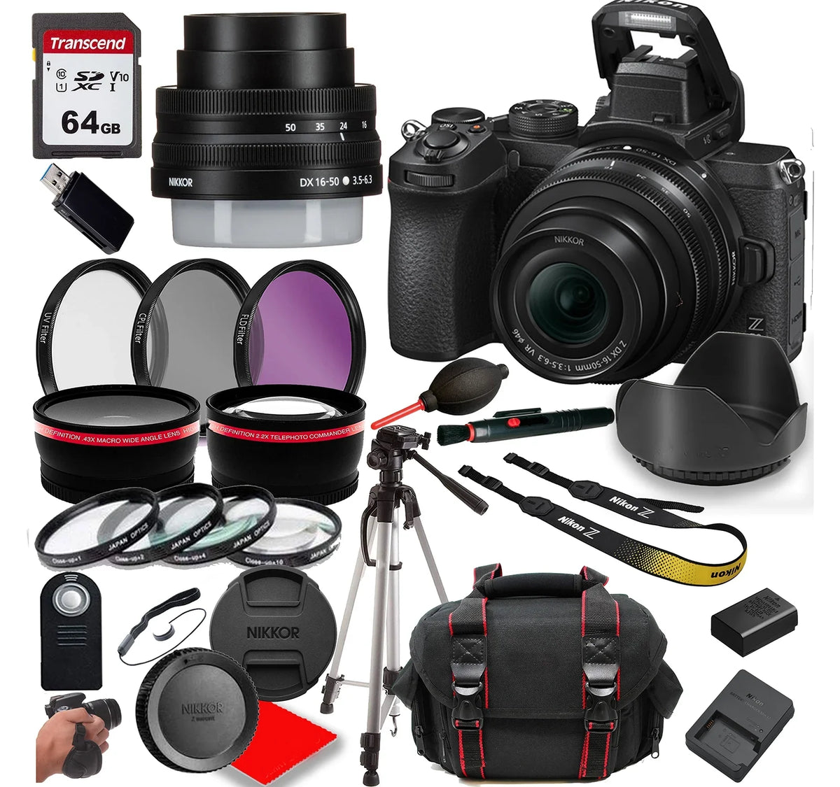 Z50 Mirrorless Camera with 16-50mm Lens + Case + 64GB Memory(26pc)