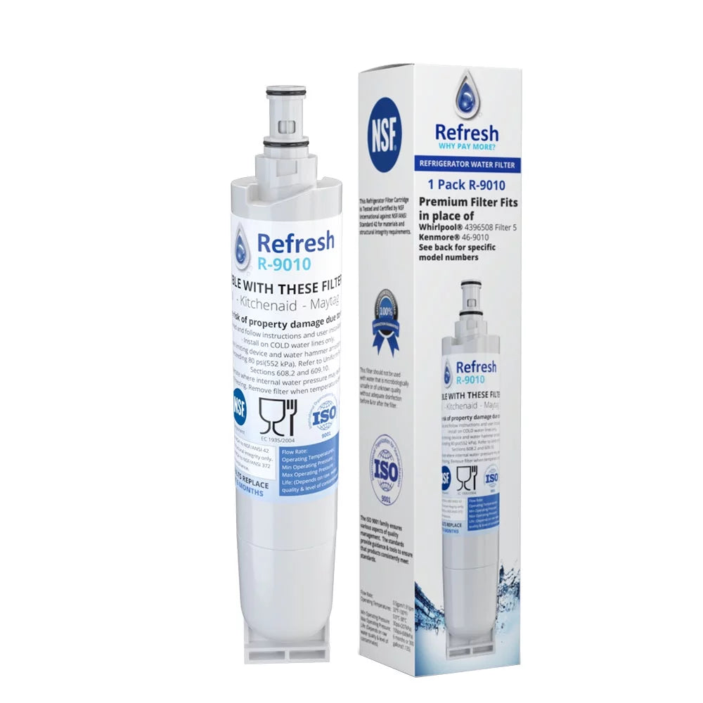 Replacement liquid Filter Filter for Whirlpool 4396508 / R-9010 (6-Pack) -by Refresh