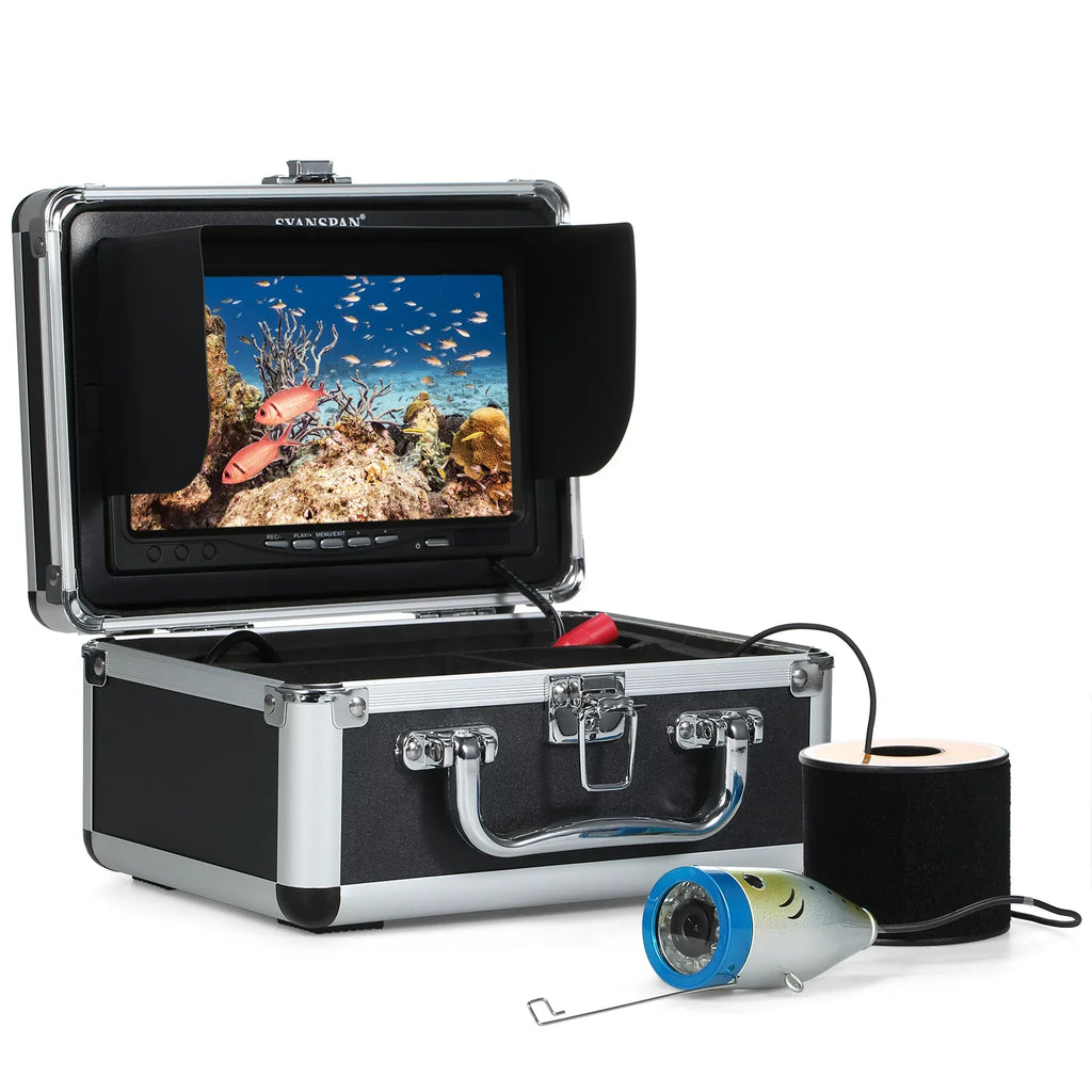 moobody Underwater Fishing Camera Fish Finder with 12LEDs 7Inch/9Inch LCD Display 15M/30M/50M Cable IP68 Waterproof for Sea Lake ship Ice Fishing