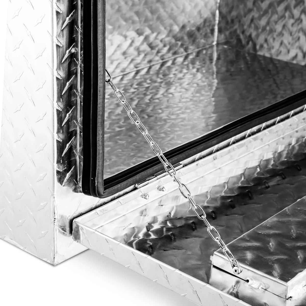 ARKSEN 18" Aluminum Truck Underbody Diamond Plate ToolBox w/ T-Handle Latch Durable Pickup Trailer Storage Organizer Tool Box Key Lock, Silver