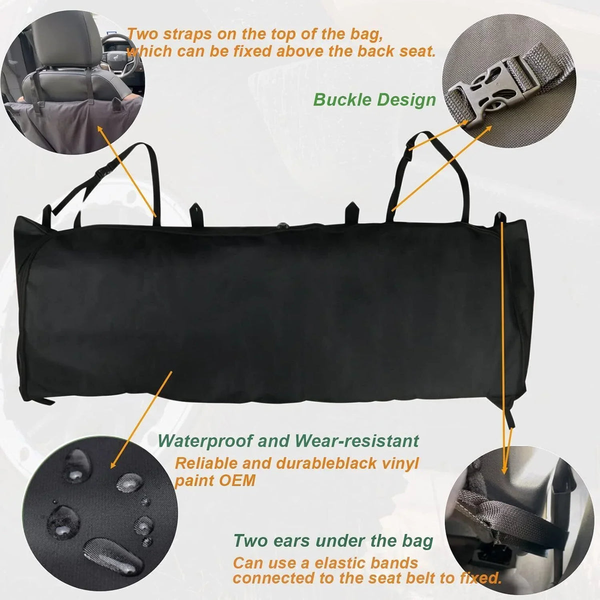 Window Storage Bag Soft Top Organizer 600D for 2021 2022 2023  Bronco 4 Door