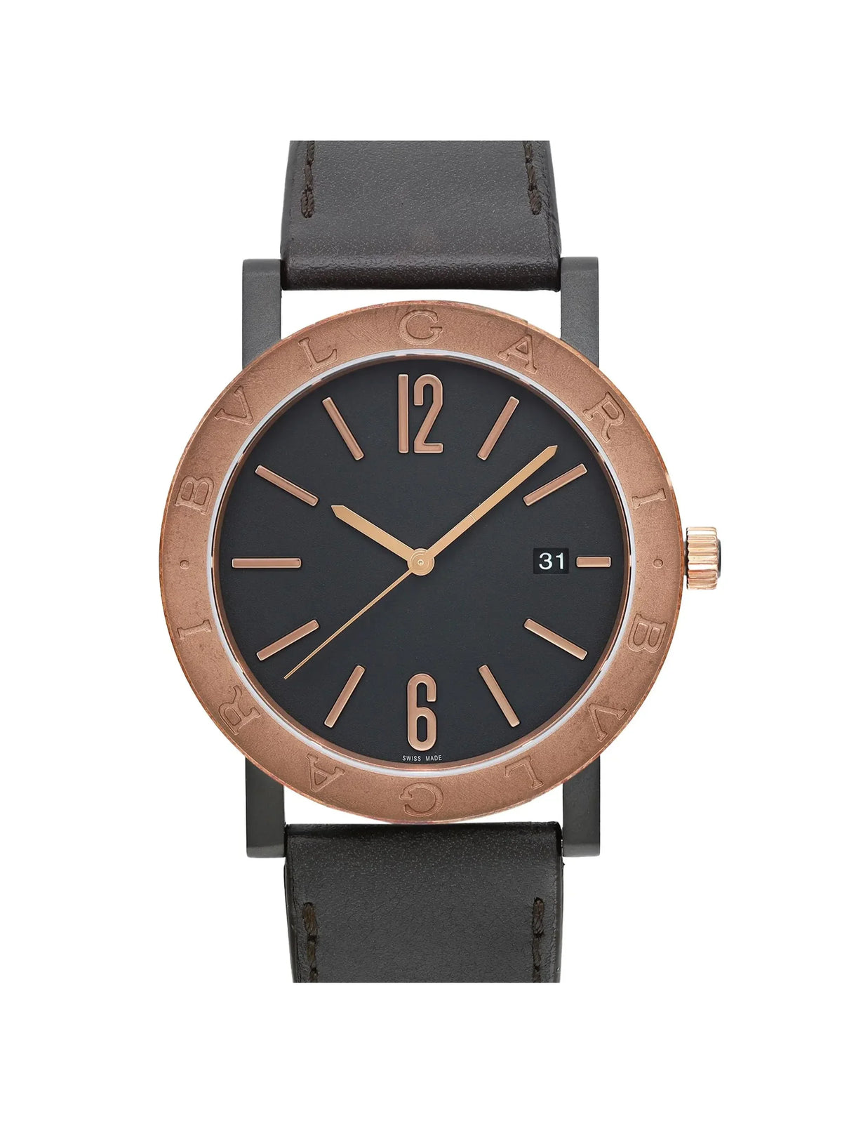 New Bvlgari Solotempo 41mm Steel Bronze Black Dial Automatic Men Watch 102931
